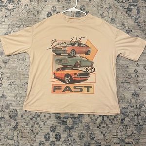cream car baggy shirt, never worn, brand new